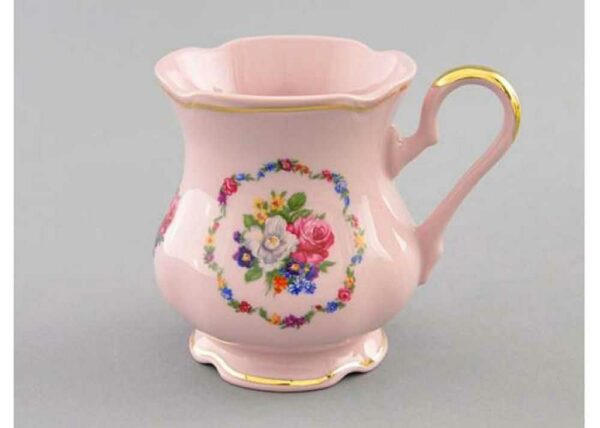 Кружка чайная 250 мл Леандер Полевые цветы розовый фарфор 0008 2