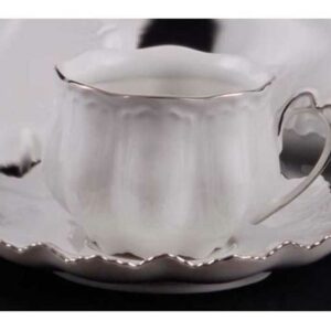 Набор чайных чашек с блюдцами 200 мл Леандер Викториа Элегант слоновая кость 2215 2