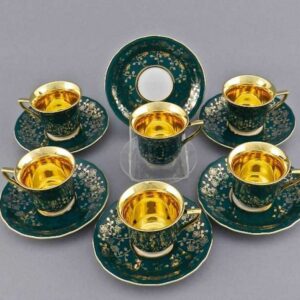 Набор кофейных чашек с блюдцами 100 мл Леандер Виндзор Золотые цветы B341 2