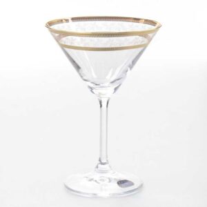 Набор бокалов для мартини Crystalex Bohemia Золотой лист V-D 210 мл