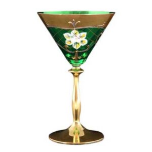 Набор бокалов для мартини Bohemia Лепка зеленая Smalt JM