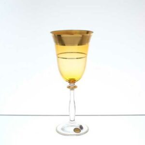 Набор бокалов для вина Стар Кристалл Анжела желтая 250 мл