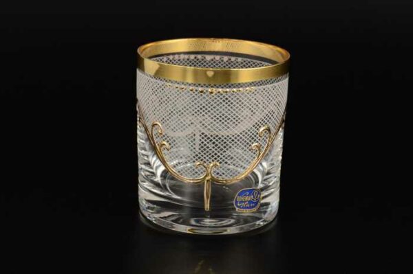 Набор стаканов для виски Crystalex Bohemia Karo золото JM 280 мл
