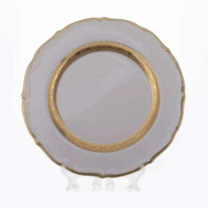 Блюдо круглое Bavarian Porcelain Лента золотая матовая 30 cм