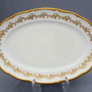Блюдо овальное Bavarian Porcelain Барокко золото 28 cм