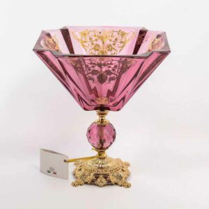 Чаша 25cм Rosaperla розовая на ножке