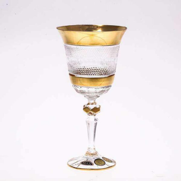 Набор бокалов для вина Bohemia Max Crystal Хрусталь с золотом 220 мл
