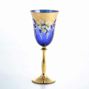 Набор бокалов для вина AS Crystal Анжела Лепка синяя 250 мл