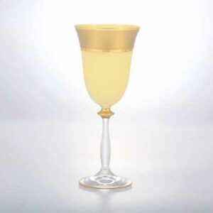 Набор бокалов для вина AS Crysta Анжела Матовая полосаl желтая 250 мл