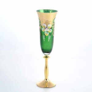 Набор фужеров для шампанского AS Crystal Анжела Лепка зеленая 190 мл