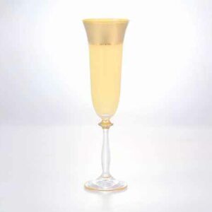 Набор фужеров для шампанского AS Crysta Анжела Матовая полосаl желтая 190 мл