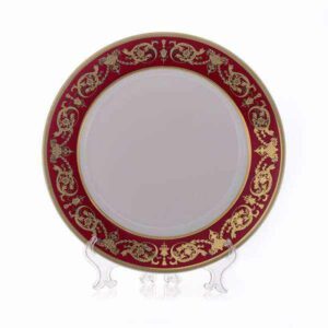 Набор глубоких тарелок Bavarian Porcelain Александрия Красная зол 23 cм