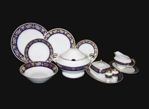 Столовый сервиз Bavarian Porcelain Александрия Кобальт зол