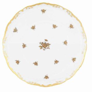 Тарелка для торта Queen's Crown Золотая роза 30 см