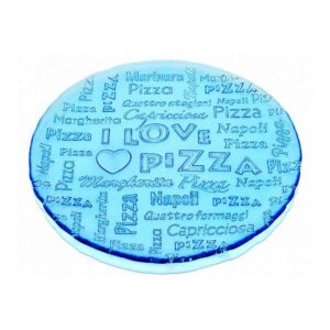 Блюдо IVV I love pizza голубое 33 см