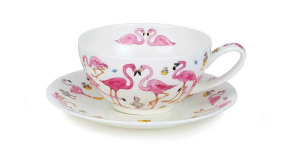 Чашка чайная с блюдцем Dunoon Фламинго 250мл