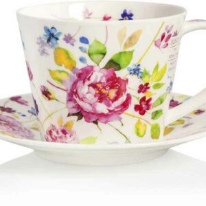 Чашка чайная с блюдцем Dunoon Садовая роза Айлей 350мл