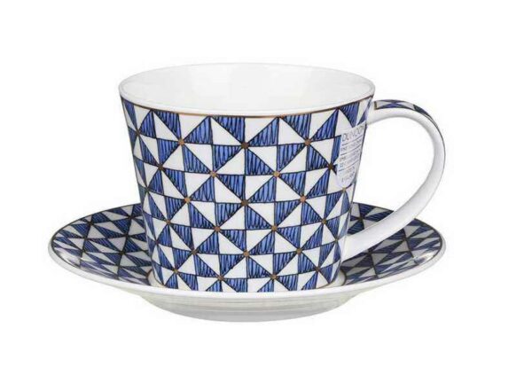 Чашка чайная с блюдцем Dunoon Самарканд голубая Айлей 350мл