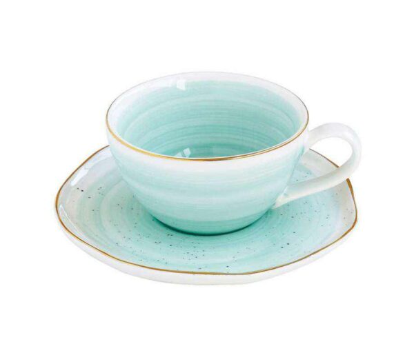 Чашка для кофе с блюдцем Easy Life Artesanal зел-голубая
