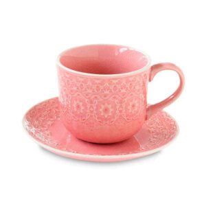 Чашка с блюдцем розовая Easy Life Ambiente