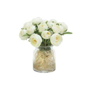 Декоративные цветы Дрим Гарден Купальницы белые в стекл вазе