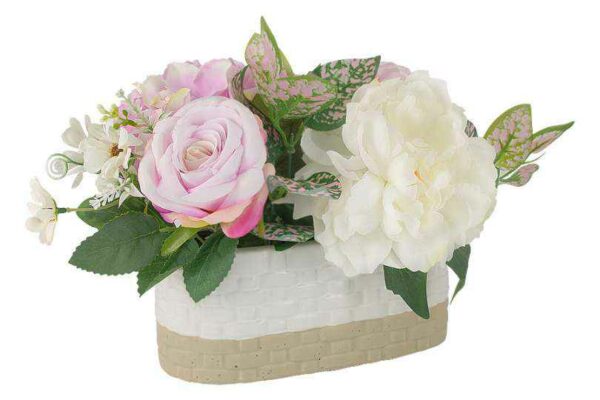 Декоративные цветы Дрим Гарден Пион и гортензии в керамической вазе