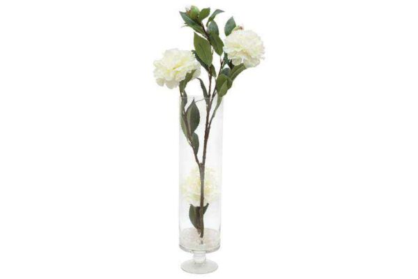Декорцветы Дрим Гарден Пионы белые в стеклянной вазе