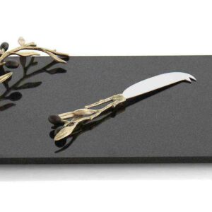 Доска для сыра с ножом Майкл Арам Золотая оливковая ветвь 32x23 см
