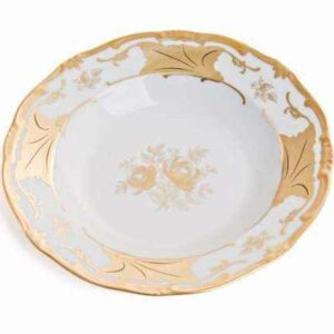 Набор глубоких тарелок Веймар Кленовый лист белый 24см
