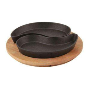 Набор тарелок для фахитас Лава деревянный поднос 10x20 см