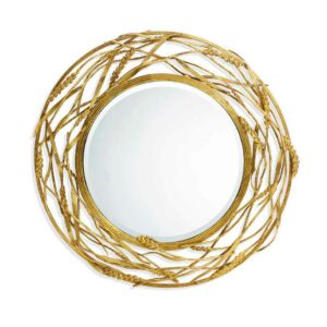 Зеркало круглое Michael Aram Золотая пшеница 62см 2