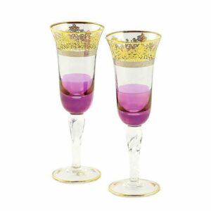 Набор бокалов для шампанского фиолетовый Миглиоре Luciana