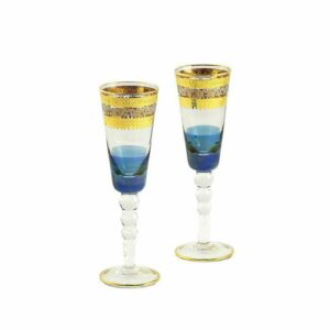 Набор бокалов для шампанского голубой Миглиоре Adriatica
