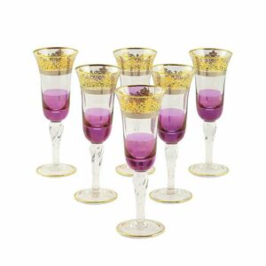 Набор бокалов для шампанского фиолетовый Миглиоре Luciana 6 шт