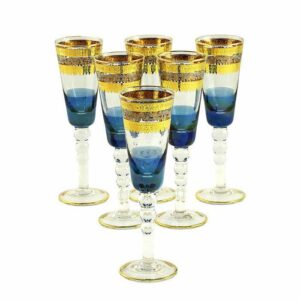 Набор бокалов для шампанского голубой Миглиоре Adriatica 6 шт