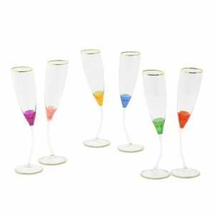 Набор бокалов для шампанского разоцветый Миглиоре Inigma