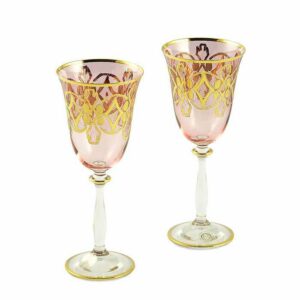 Набор бокалов для вина розовый Миглиоре Venezia