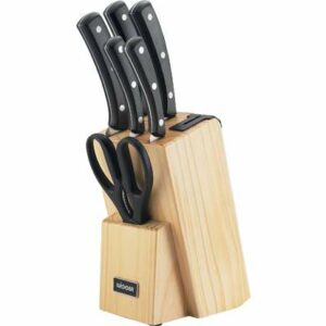 Набор кухонных ножей Надоба Helga и блока для ножей с ножеточкой