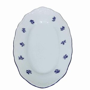 Блюдо овальное Thun Офелия Мелкие синие цветы 26 см 2