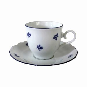 Чашка с блюдцем высокая Thun Офелия Мелкие синие цветы 155 мм 2