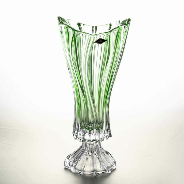 Ваза для цветов Aurum Crystal Plantica зелёная 40см 2