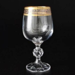 Набор бокалов для вина Золотой лист Crystalite Bohemia Клаудия 230 мл 2