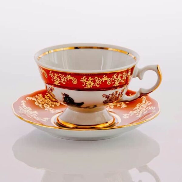 Набор для чая Bavarian Porcelain Охота красная 200 мл 12пр