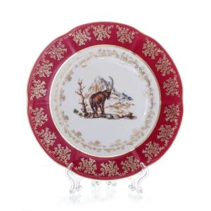 Набор тарелок Bavarian Porcelain Охота красная 19см