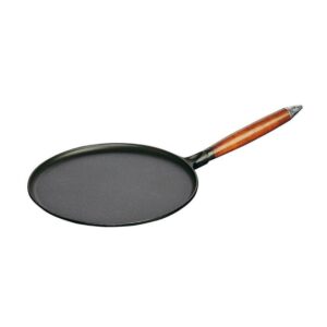 Сковорода для блинов Staub черная с деревянной ручкой 28 см