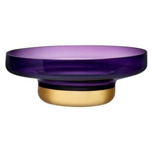 Чаша декоративная Nude Glass Контур 36 см фиолетовая с золотым дном Посуда Vip