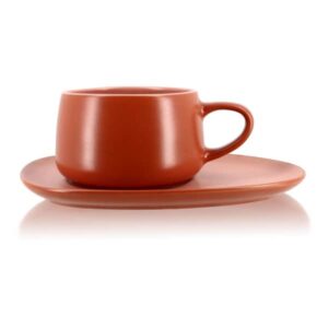 Чашка чайная с блюдцем OGO Outo 300 мл красная Посуда Vip
