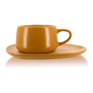 Чашка чайная с блюдцем OGO Outo 300 мл желтая Посуда Vip