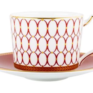 Чашка чайная с блюдцем Wedgwood Ренессанс 220 мл красная Посуда Vip