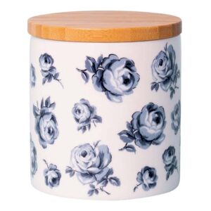 Емкость для хранения с деревянной крышкой Katie Alice Vintage Indigo Floral 11х11 см Posuda Vip
